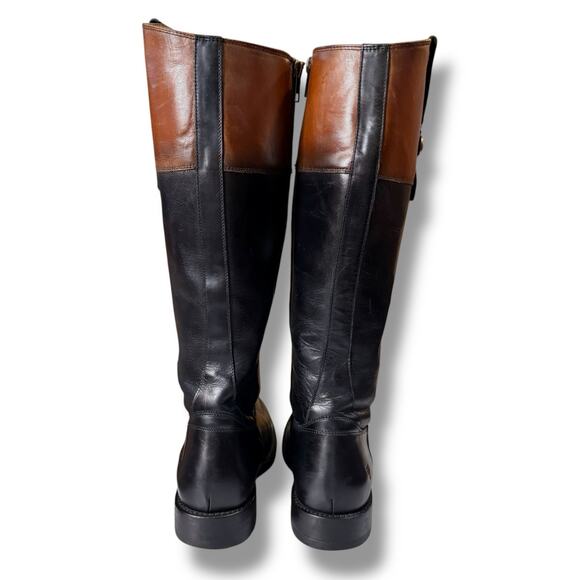 Frye Jayden Boots Womens Black Brown Leather Button StrapTall Size 6 - Picture 4 of 11